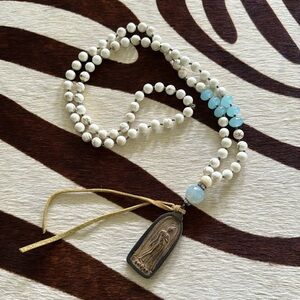 Mollymoo jewels long pendant necklace with genuine stones. Never worn.